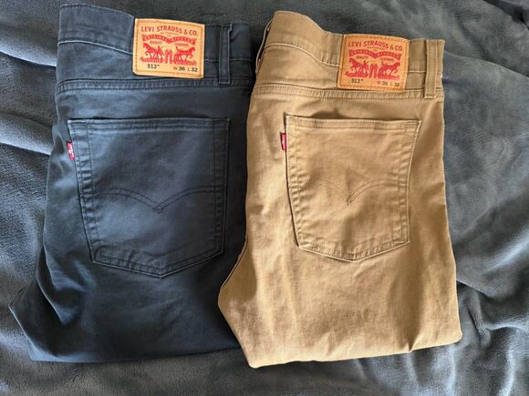 Levi's Other - Levi’s 513 Slim Straight Pants Lot 2 Pair Men’s W36 L32 Charcoal Khaki Chino